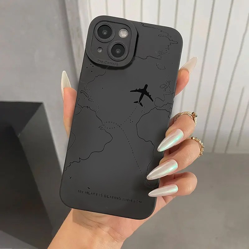 Samsung Galaxy S25 - Reisgeïnspireerde telefoonhoesjes met vliegrouteontwerp voor Samsung