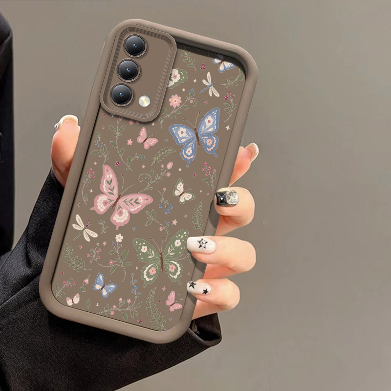 Realme C67 - Bloemen- en vlinderprint telefoonhoesje voor OPPO