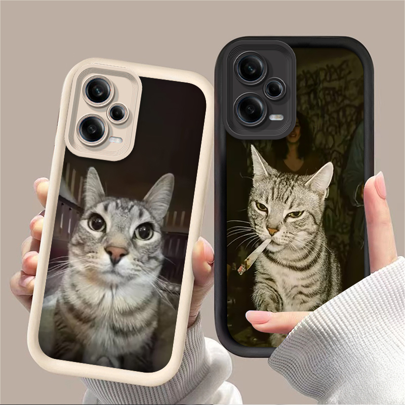 Xiaomi Redmi Note 14 - Trendy telefoonhoesje met rokende kat voor