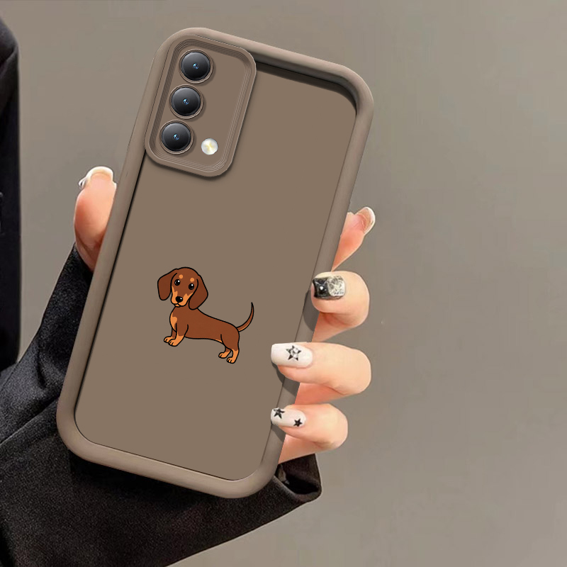 Realme C67 - Dachshund-silhouet hond telefoonhoesje voor OPPO Realme